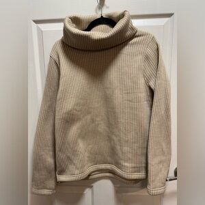 J. Crew Cream Waffle-Knit Turtleneck Sweater